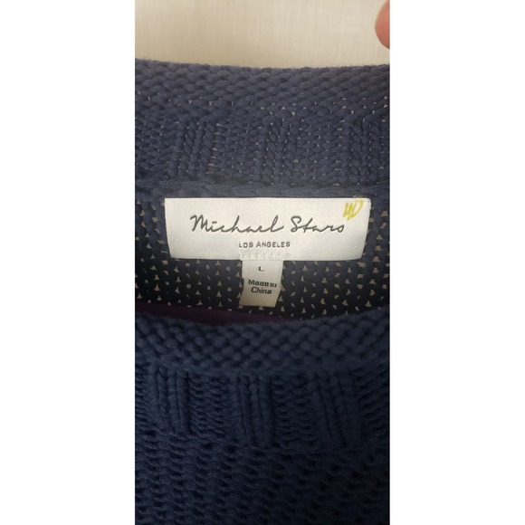 Michael Stars Estelle Shell Vest Nocturnal Navy Blue Tape Yarn Sweater L Casual - Picture 3 of 9